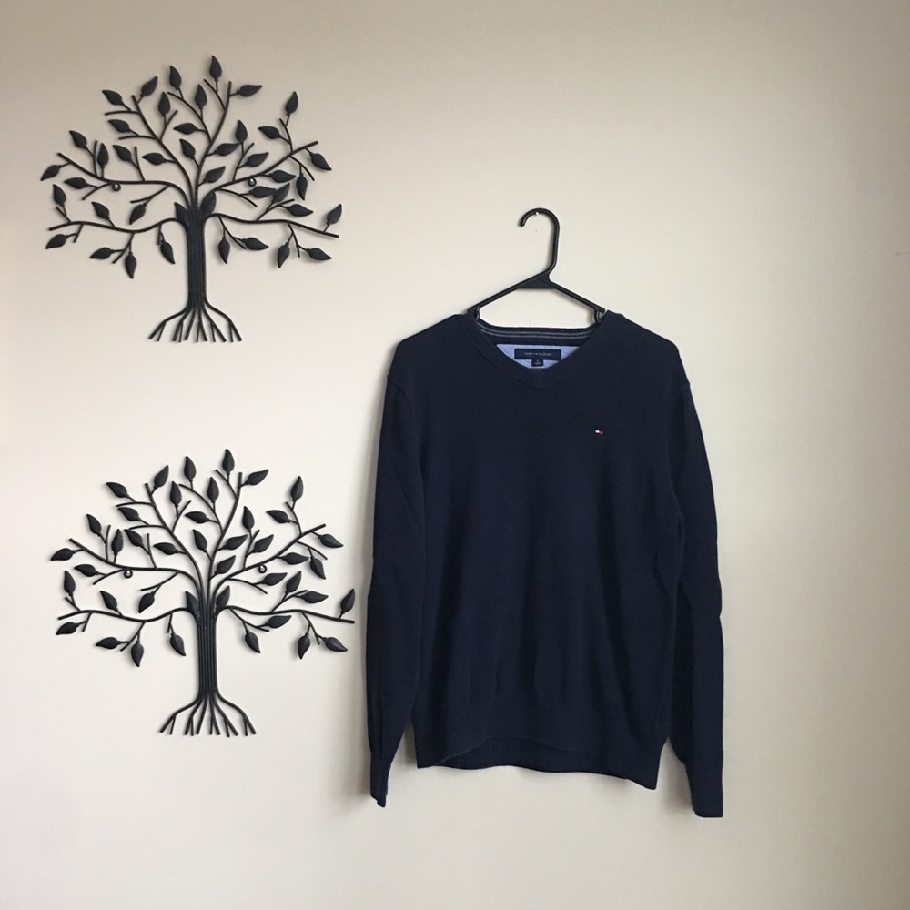 Tommy Hilfiger V Neck Sweater Dark Navy